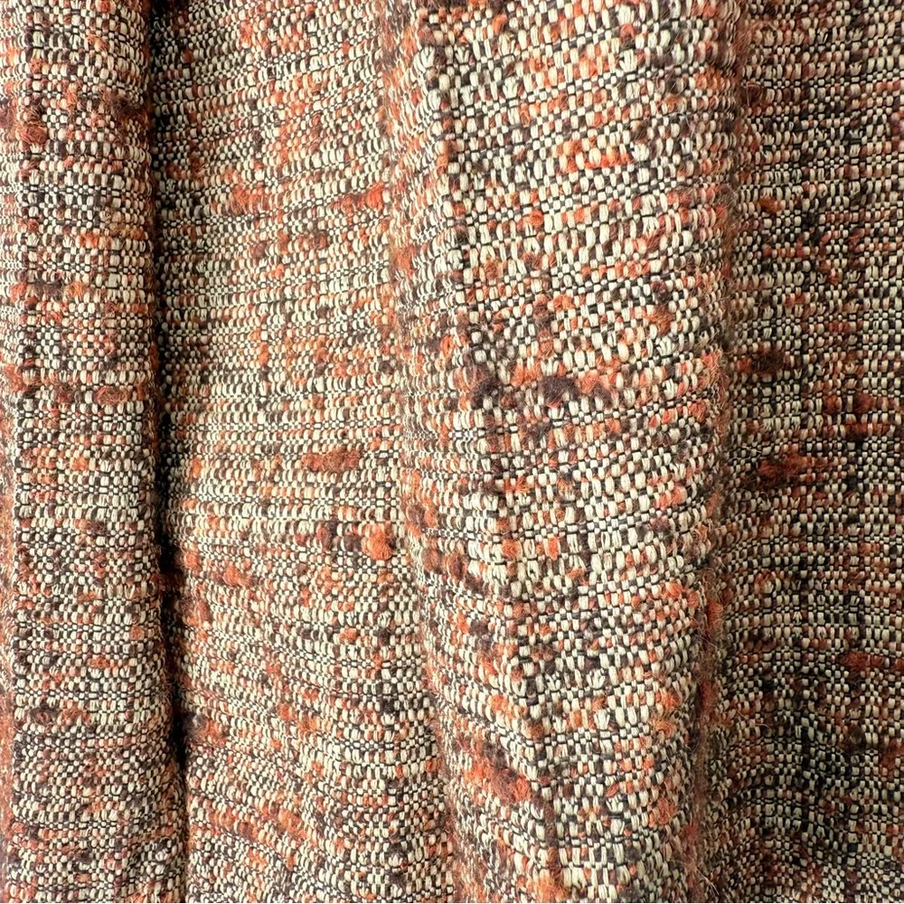J.Jill Tweed Swing‎ Jacket Blazer boucle brown orange Academia Preppy School M